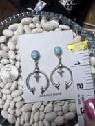 Adrienne Gordon Navajo Handmade Kingman Turquoise Naja Earrings