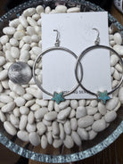 Sterling Silver Kingman Turquoise Star Hoop Earrings