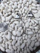 Hada White Buffalo Turquoise & Sterling Silver Hoop Earrings