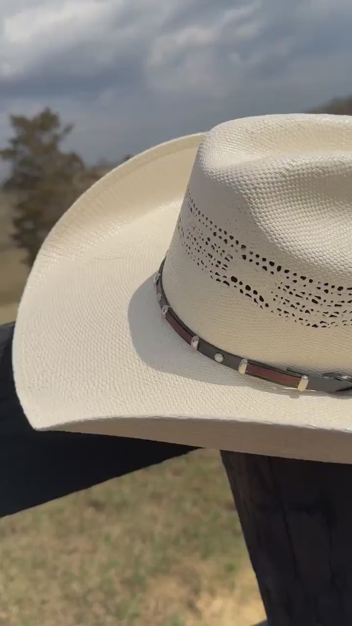 Natural Straw Cowboy Hat with black band, Cowgirl Hat, Custom Hat, Cattleman Style, Turned up Brim Mens Hat Women's Hat Summer Hat