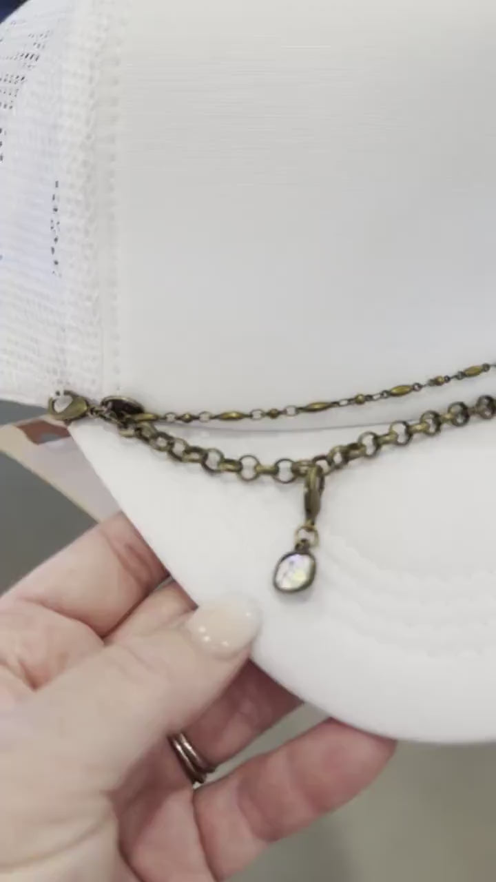 Gold Rhinestone Double Hat Chain Trucker Hat Chain Western Trucker Hat Chain Decorate Your Own Trucker Hat