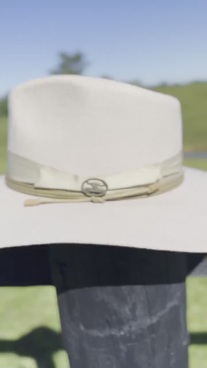 Western Fedora Style shaped Brim  Felt Hat in Buckskin Ivory Silverbelly White Beige Cowgirl Hat Hat Blank