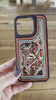 Sunflower & Turquoise Tooled Leather Western Phone Case, Phone Accessory, Phone cover for iPhone 15 Pro