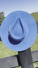 Western Fedora Style shaped Brim  Felt Hat in Royal Blue Cowgirl Hat Hat Blank