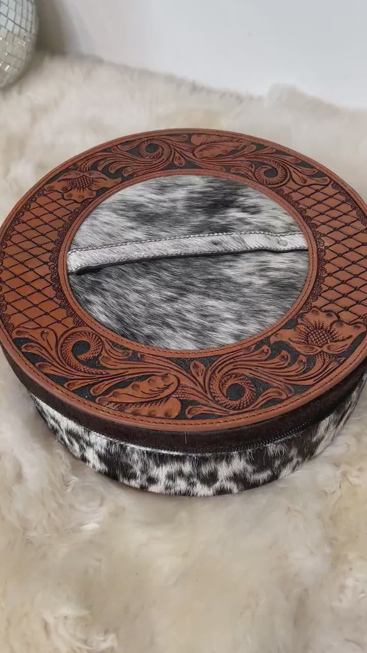 Custom Branded Cowhide Makeup Travel Carey Case Cow Print Gifts for Her