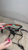Hand Tooled Leather Adjustable Rope or Shipping Halter Horse Tack Red & Turquoise or White Daisy Pattern