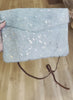 Custom Branded Turquoise and Silver Cowhide Western Crossbody Purse We can Add your Initials Monogram Farm or Cow Brand