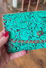 Turquoise Tooled Leather Western Style Wallet Gifts for Her Mothers Day Gift Cowgirl Wallet