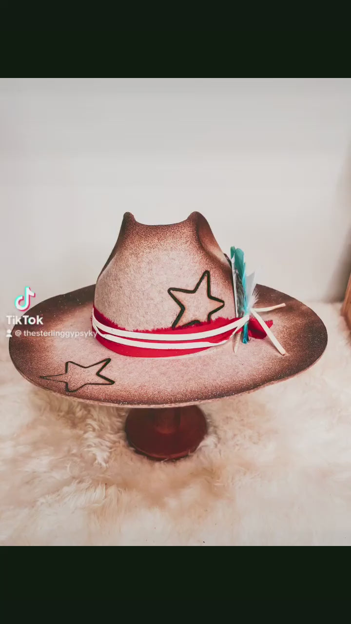 Custom Branded Charlie 1 Horse Navajo Wool Hat Aztec western farm brand cow brand cowgirl hat Wedding Bride