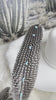 Genuine Turquoise stones on Guinea feather, Hat Feather, Decorated Hat Feather, Cowboy Hat Accessories, Cowboy Hat Feather, Natural Feather