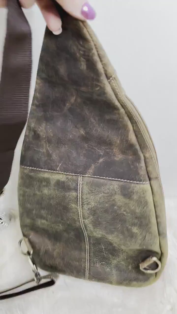 Concealed Carry Custom Branded Distressed Leather Crossbody Bum Bag Purse with your Initials Monogram Name Farm or Cow Brand