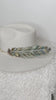 Hand Painted Rhinestone Glitter Turquoise & Gold Hat Feather Accessory Cowgirl Hat Decoration Hat Pin